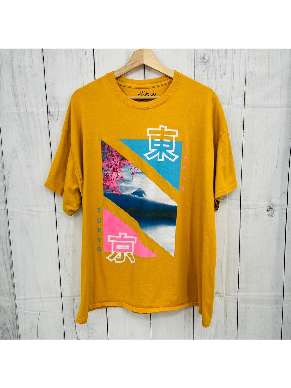 Popular Poison XXL Golden Yellow Tokyo Japan Graphic Tee Shirt Mens